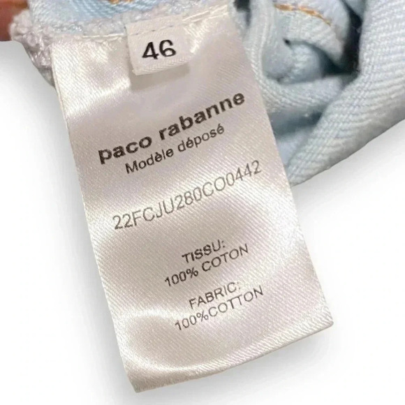 NWT Paco Rabanne Asymmetric Button Front Denim Skirt Size 12 - Picture 11 of 11